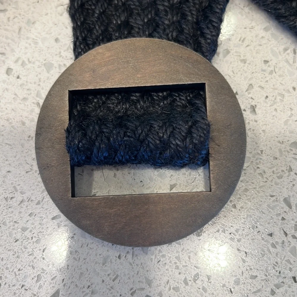 Mango Black Woven Belt
